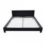 Double bed-WHITE LABEL-Lit cuir 180 x 200 cm noir