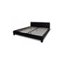 Double bed-WHITE LABEL-Lit cuir 180 x 200 cm noir
