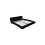 Mattress set-WHITE LABEL-Lit cuir 180 x 200 cm noir + matelas