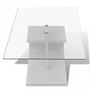 Rectangular coffee table-WHITE LABEL-Table basse design blanche verre