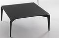 Square coffee table-WHITE LABEL-Table basse TOBIAS design en verre trempé noir