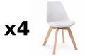 Chair-WHITE LABEL-Lot de 4 chaises OSLO design scandinave piétement 