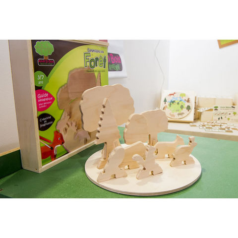 ANIM'EN BOIS - Wooden toy-ANIM'EN BOIS-Maquette créative Construisons une forêt (3-7 ans)