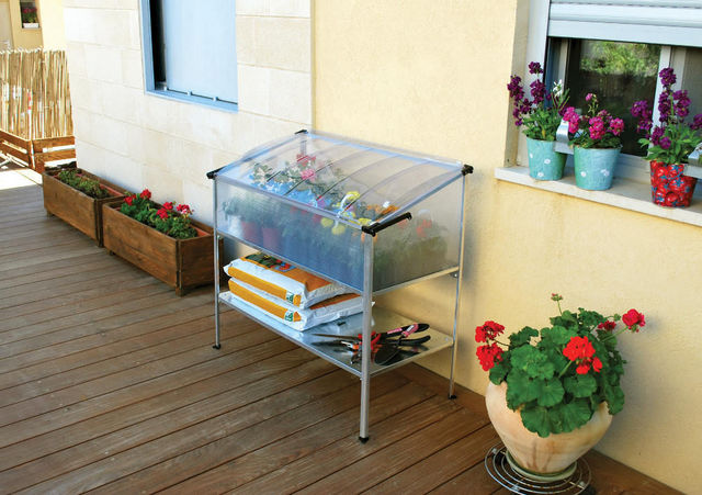 Chalet & Jardin - Mini greenhouse-Chalet & Jardin-Châssis surélevé 0,55m² en polycarbonate et alumin