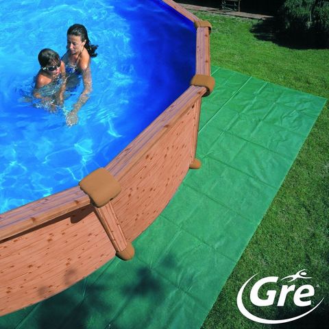 GRE - Frame swimming pool-GRE-Piscine ronde aspect bois Mauritius 550 x 132 cm
