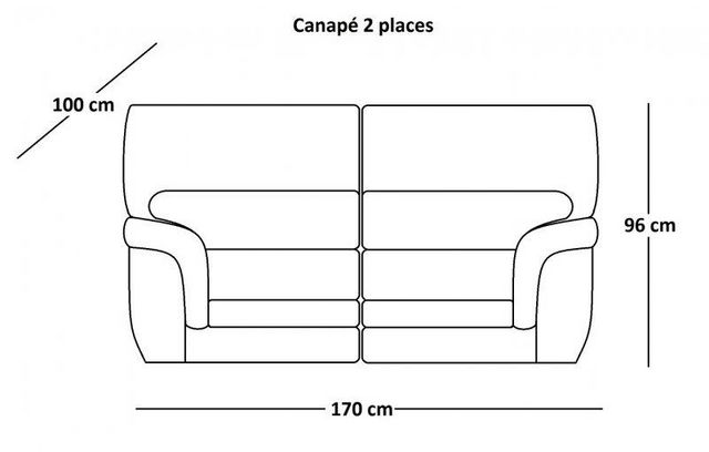 WHITE LABEL - 2-seater Sofa-WHITE LABEL-CLOÉ canapé cuir vachette 2 places. Bicolore marro