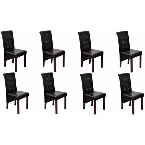 WHITE LABEL - Chair-WHITE LABEL-8 Chaises de salle a manger marron