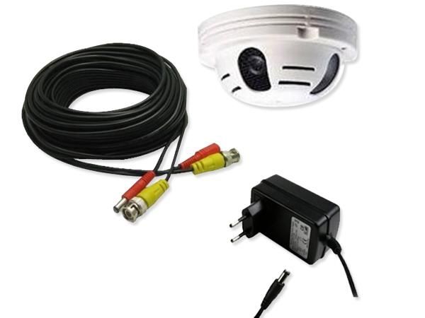 WHITE LABEL - Security camera-WHITE LABEL-détecteur de fumée factice rond caméra de contrôle