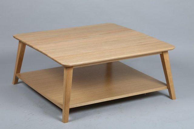 WHITE LABEL - Square coffee table-WHITE LABEL-Table basse OLGA en chêne massif