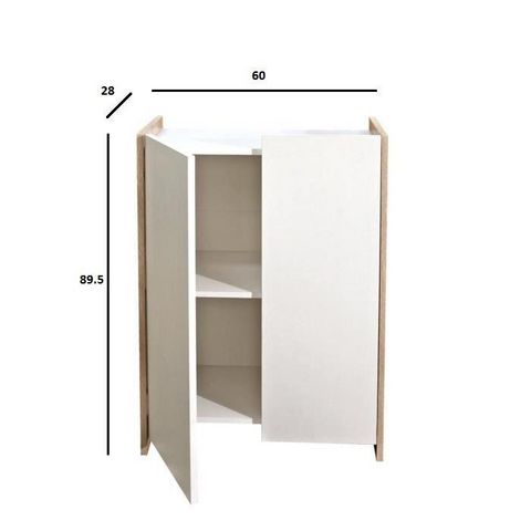 WHITE LABEL - Bathroom furniture-WHITE LABEL-Meuble de salle de bain DOVA  2 portes blanches et