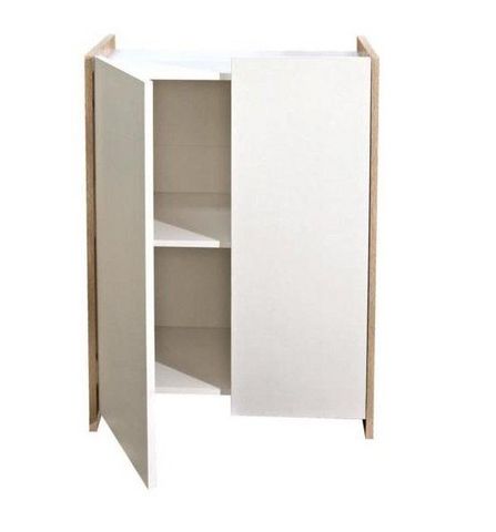 WHITE LABEL - Bathroom furniture-WHITE LABEL-Meuble de salle de bain DOVA  2 portes blanches et