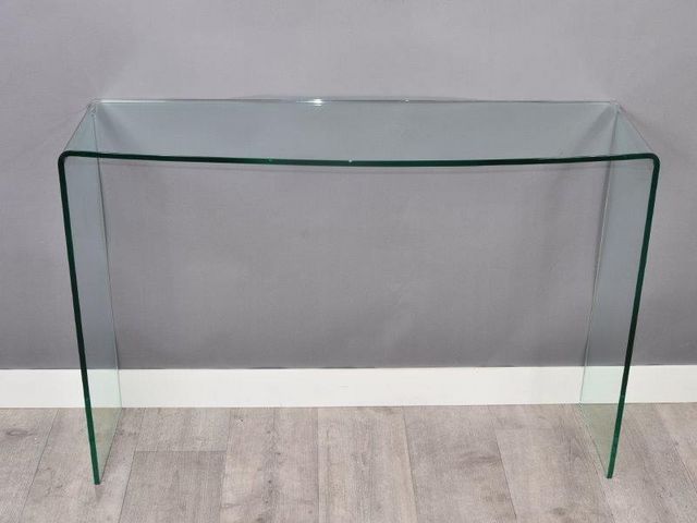 WHITE LABEL - Console table-WHITE LABEL-Console compact en verre VERSA