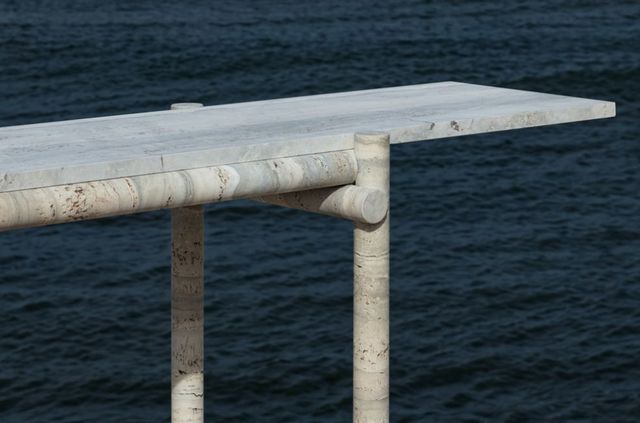 CLEMENT BRAZILLE - Console table-CLEMENT BRAZILLE-Stone travertine