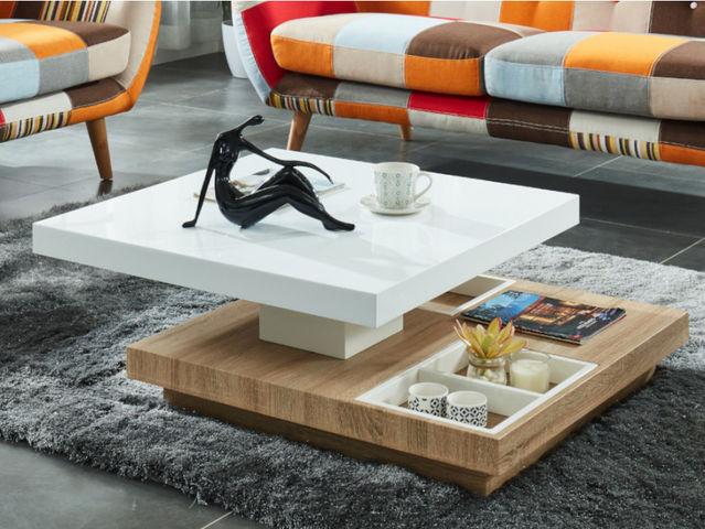 WHITE LABEL - Liftable coffee table-WHITE LABEL-Table basse FAUSTO