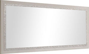 WHITE LABEL - miroir 140cm blanc laqué avec strass - Spiegel