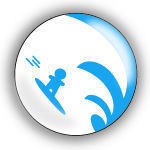 PICKTOGRAM - surfeur - Badge