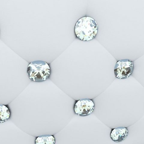 WHITE LABEL - Doppelbett-WHITE LABEL-Lit cuir diamant 140 x 200 cm blanc