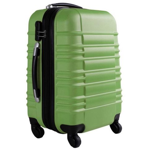 WHITE LABEL - Rollenkoffer-WHITE LABEL-Lot de 4 valises bagage ABS vert