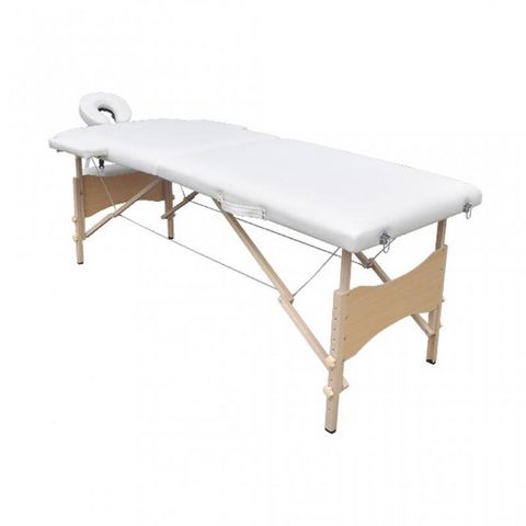 WHITE LABEL - Massagetisch-WHITE LABEL-Table de massage 2 zones crème