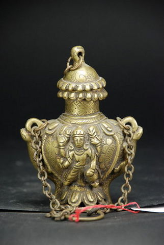 AfricAsia Primitive and Antiques - Tintenfass-AfricAsia Primitive and Antiques-Encrier du XIXèmè, Népal