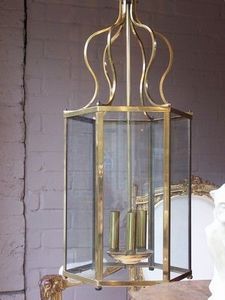 Jane Walton Antique Dealer - mid-20c metal hanging lantern - Linterna