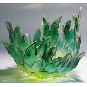 Amanda Brisbane Glass - spring leaves - Copa Decorativa