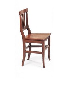 WHITE LABEL - chaise vecchio vaneto design noyer assise en bois - Silla