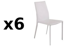 WHITE LABEL - lot de 6 chaises design polo en tissu enduit polyu - Silla