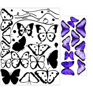 ALFRED CREATION - sticker papillons violets - Pegatina