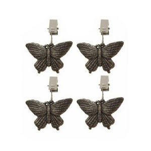 WHITE LABEL - lot de 4 poids serre-nappe décoratifs papillons - Peso Sujetamanteles