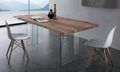 Mesa de comedor rectangular-WHITE LABEL-Table repas BIO GLASS en bois massif, piétement en