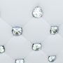 Cama de matrimonio-WHITE LABEL-Lit cuir diamant 140 x 200 cm blanc
