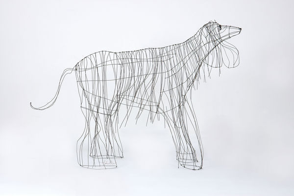 Marie Christophe - Escultura de animal-Marie Christophe-Lévrier afghan