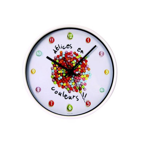 WHITE LABEL - Reloj de pared-WHITE LABEL-Horloge Gourmande chiffres Bonbons