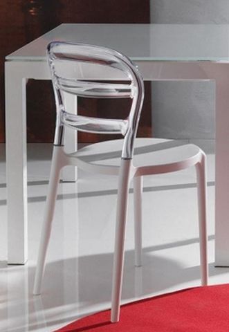 WHITE LABEL - Silla-WHITE LABEL-Lot de 2 chaises design DEJAVU en plexiglas transp