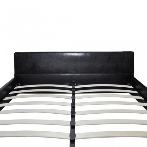 WHITE LABEL - Conjunto de cama-WHITE LABEL-Lit cuir 180 x 200 cm noir + matelas