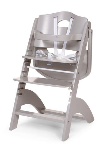 WHITE LABEL - Silla alta para niño-WHITE LABEL-Chaise haute évolutive pour bébé coloris gris clai