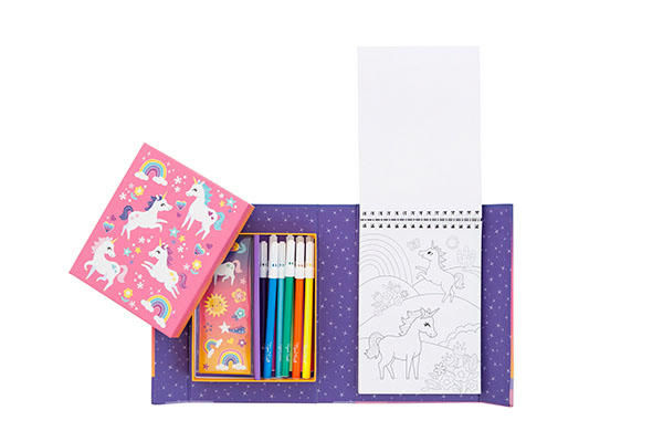 BERTOY - Cuaderno para colorear-BERTOY-Colouring Sets Unicorn Magic