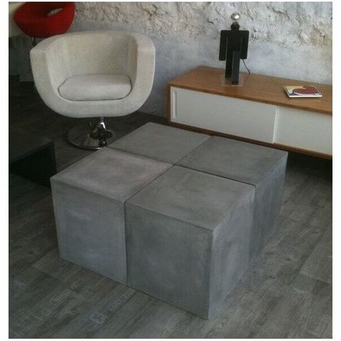 Mathi Design - Mesa de centro cuadrada-Mathi Design-Table modulable beton