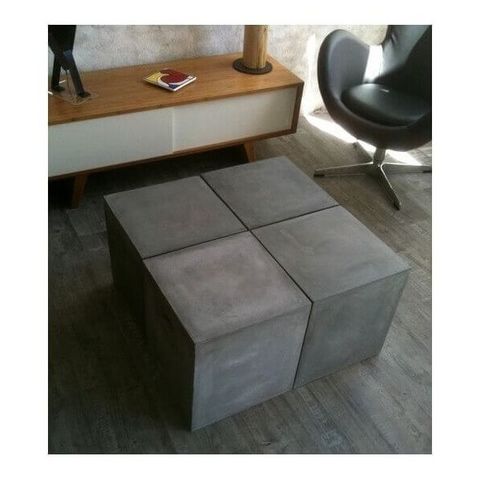 Mathi Design - Mesa de centro cuadrada-Mathi Design-Table modulable beton