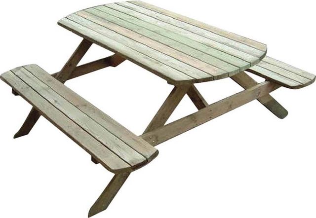 Cihb - Mesa de picnic-Cihb-Table pique-nique avec bancs en bois Rondo