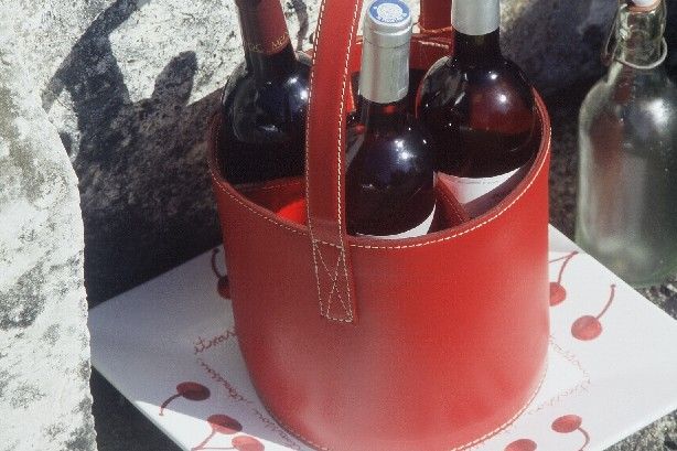 MIDIPY - Minibar-MIDIPY-Porte bouteilles en cuir rouge