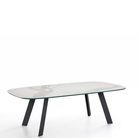 Midj - Mesa de comedor ovalada-Midj-ALEXANDER - table en céramique plateau tonneau 250