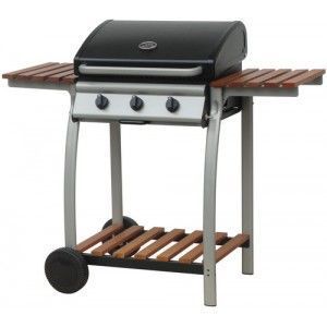 wood-en-stock - barbecue / plancha à gaz 3 bruleurs avec couvercle - Barbecue A Gas