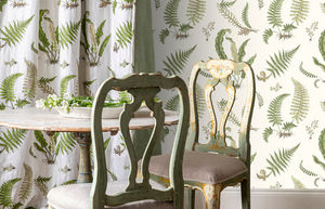 GP&J BAKER - ferns embroidery green - Tessuto D'arredamento