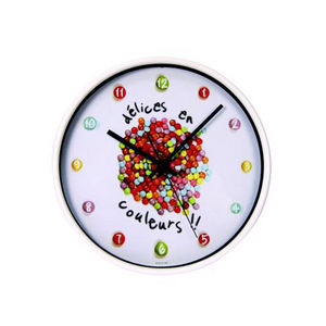 WHITE LABEL - horloge gourmande chiffres bonbons - Pendolo A Muro