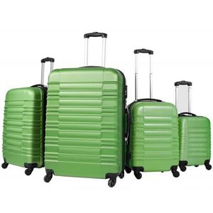 WHITE LABEL - lot de 4 valises bagage abs vert - Trolley / Valigia Con Ruote