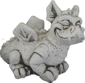 DECO GRANIT - statuette petit dragon en pierre reconstituée - Statuetta