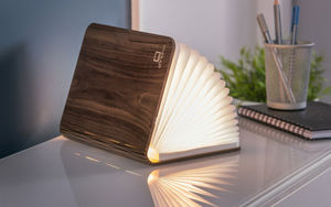 Gingko - mini smart booklight - lampe cuir noir 12.5 cm - Lampada Da Tavolo