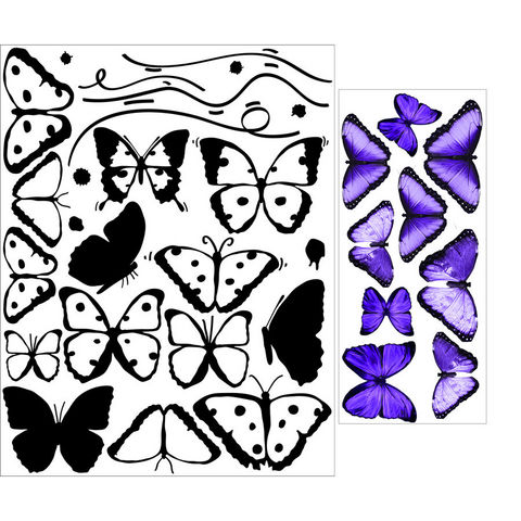 ALFRED CREATION - Decalcomanie-ALFRED CREATION-Sticker PAPILLONS VIOLETS